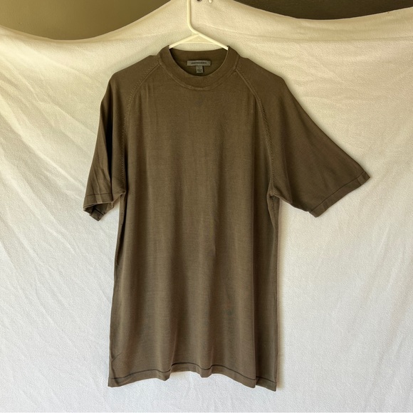 Olive Army Green Short Sleeve Knit Shirt - Picture 8 of 8
